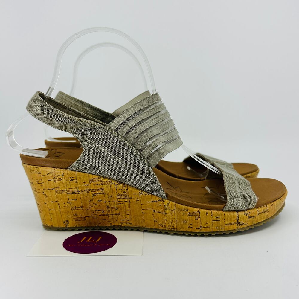 Skechers Women's Beverlee - Smitten Kitten Luxe Foam Wedge Sandals 38527 Size 9